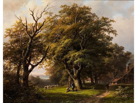 Johann Bernard Klombeck, 1815 bei Kleve – 1893 ebenda Der Künstler war ein Landschaftsmaler, welcher der sogenannten Klever Romantik zuzuordnen ist.