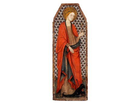 Gotische Altartafel mit Darstellung der Heiligen Margareta