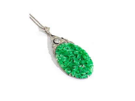 Jade-Diamant-Onyxanhänger mit Kette