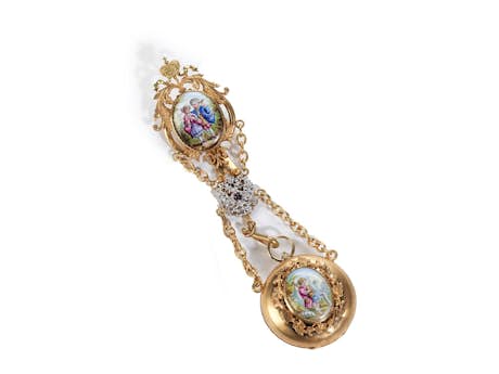 Fabergé-Chatelaine mit Schweizer Taschenuhr