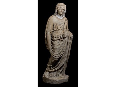 Museale, bedeutende antike Marmorfigur des 1./ 2. Jahrhunderts 