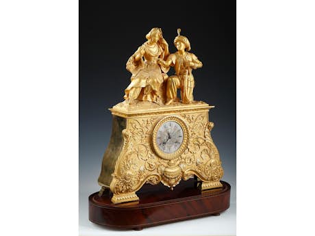 Bedeutende Uhr mit Darstellung „Leila und Giaour“