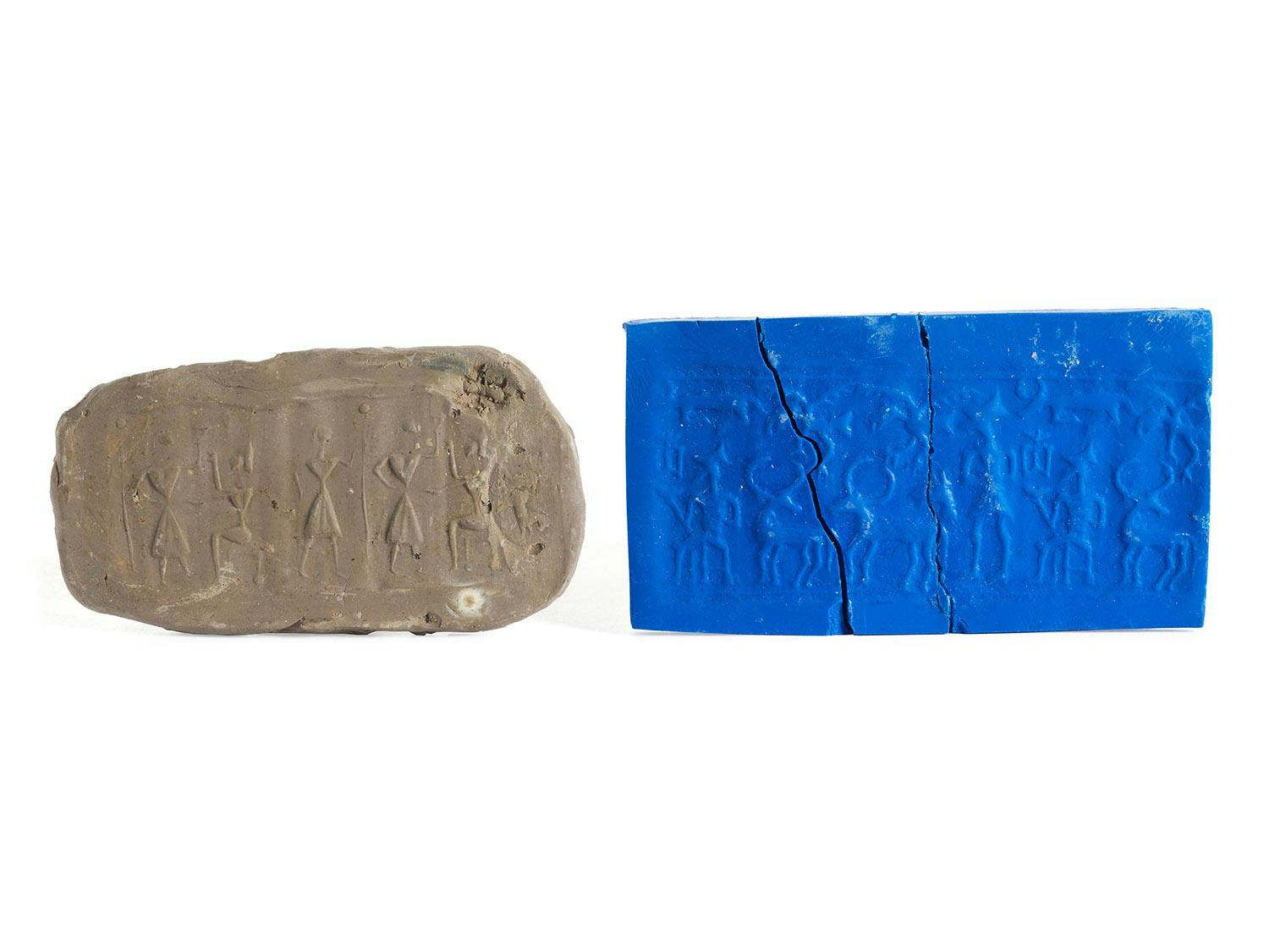 Detailabbildung: Drei mesopotamische Rollsiegel