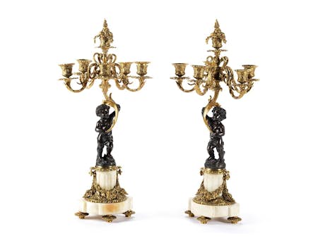 Paar Tischkandelaber im Louis-XVI-Stil