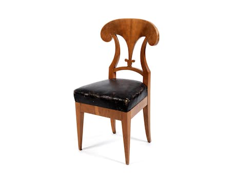 Biedermeier-Stuhl mit Lederbezug