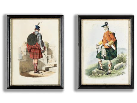 Paar Darstellungen aus Macgillivray, „The Clans of the Scottish Highlands“ von Robert Ronald Mclan, 1845