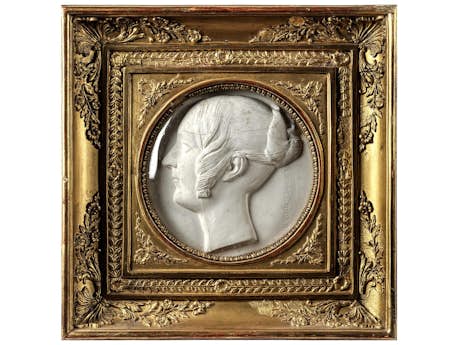 Portraitmedaillon der Laure de Jussieu, um 1823 – 1874
