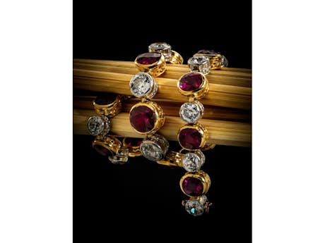 Antikes Rubin-Diamant-Armband
