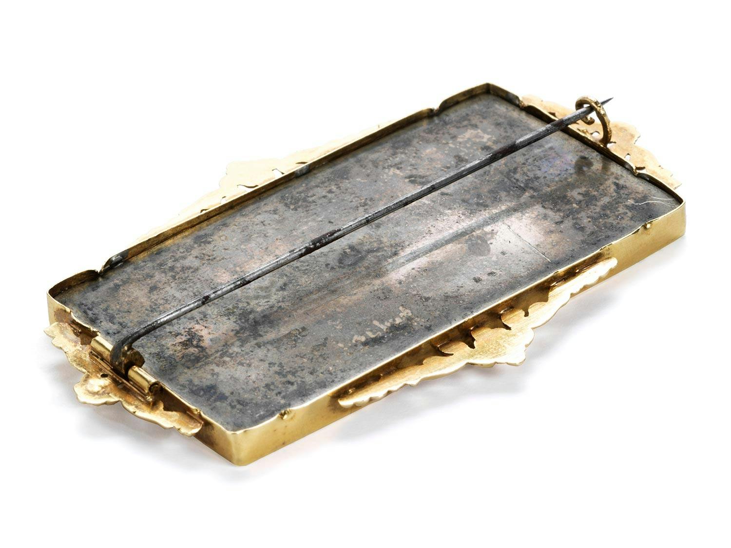 Detailabbildung: Goldbrosche mit römischem Mikromosaik