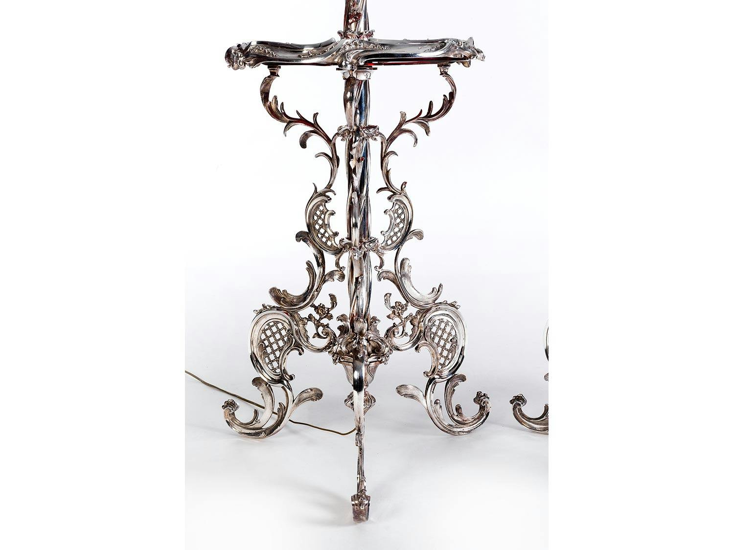 Detailabbildung: Paar neobarocke Guéridonlampen