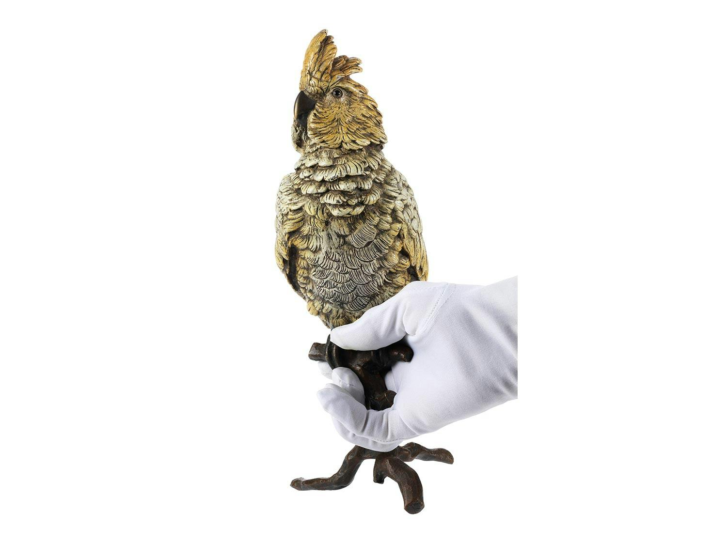 Detailabbildung: Wiener Bronze – Kakadu auf einem Astgestell