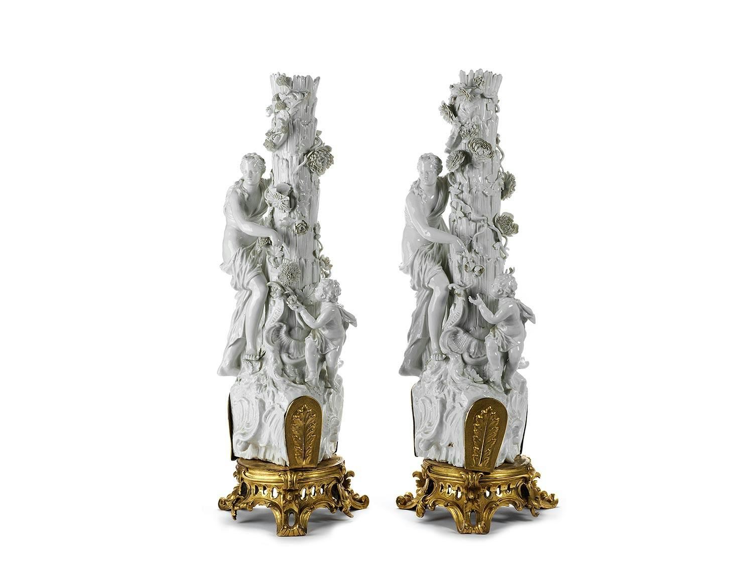 Detailabbildung: Paar seltene Porzellanobjekte