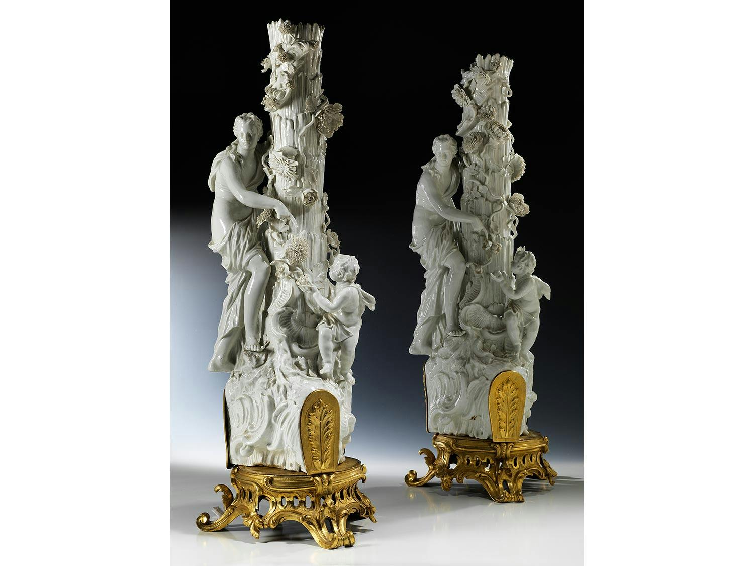 Detailabbildung: Paar seltene Porzellanobjekte