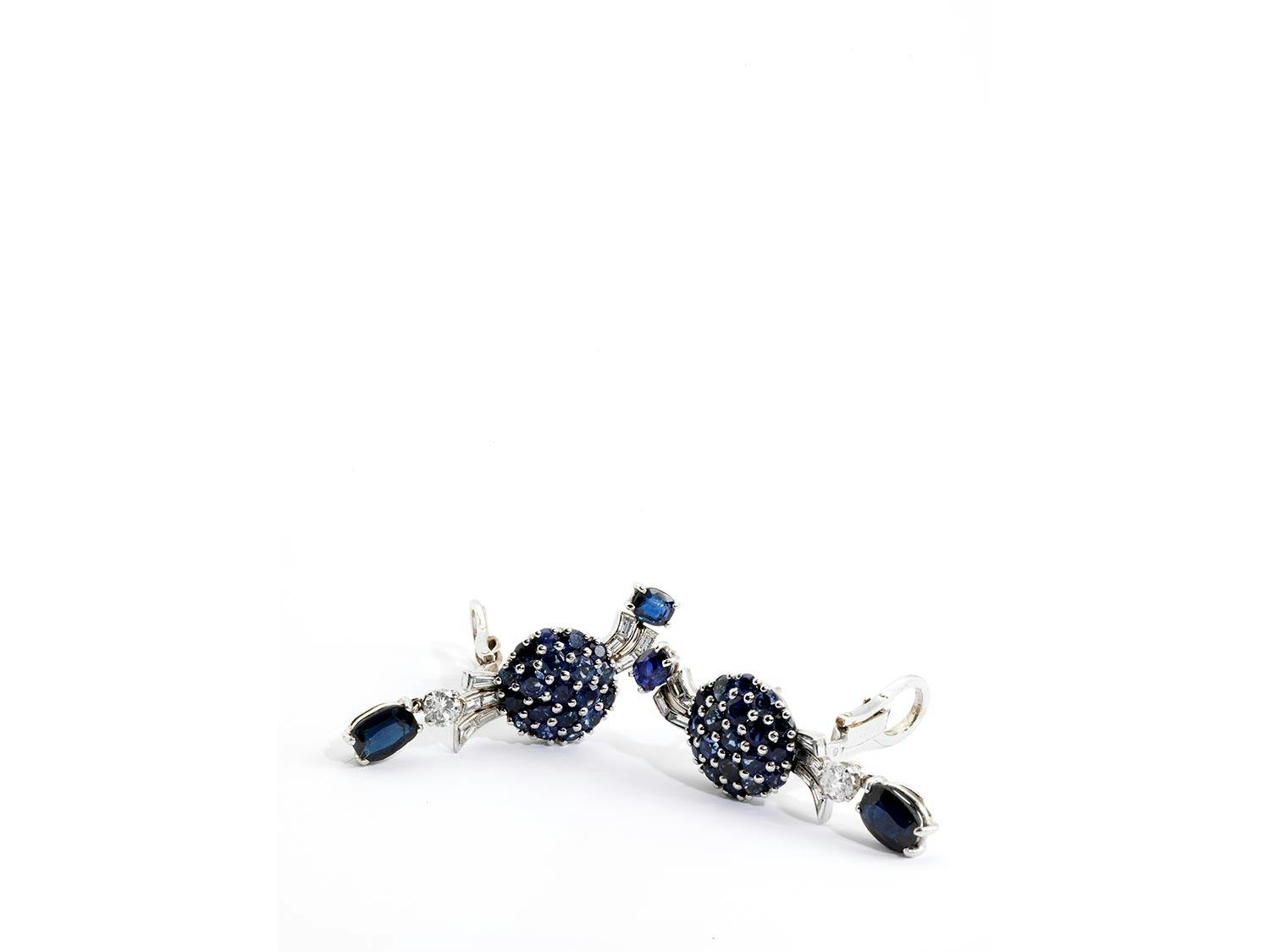 Detailabbildung: Saphir-Diamantohrringe