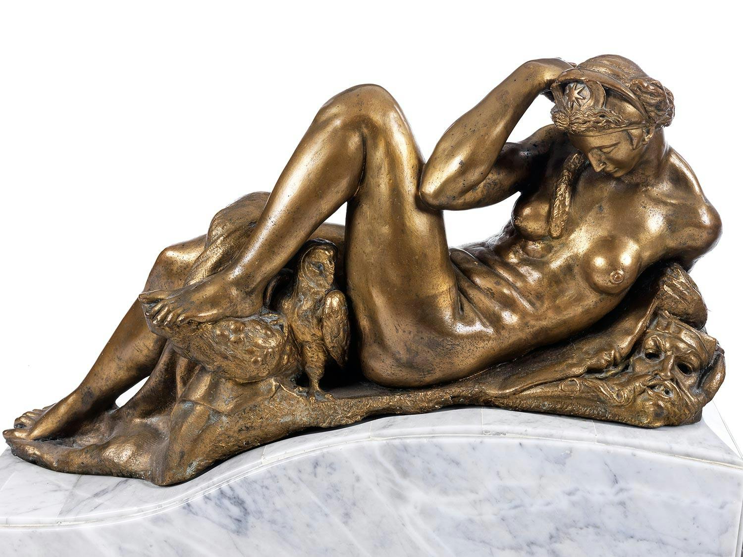 Detailabbildung: Paar Bronzefiguren „Tag und Nacht“