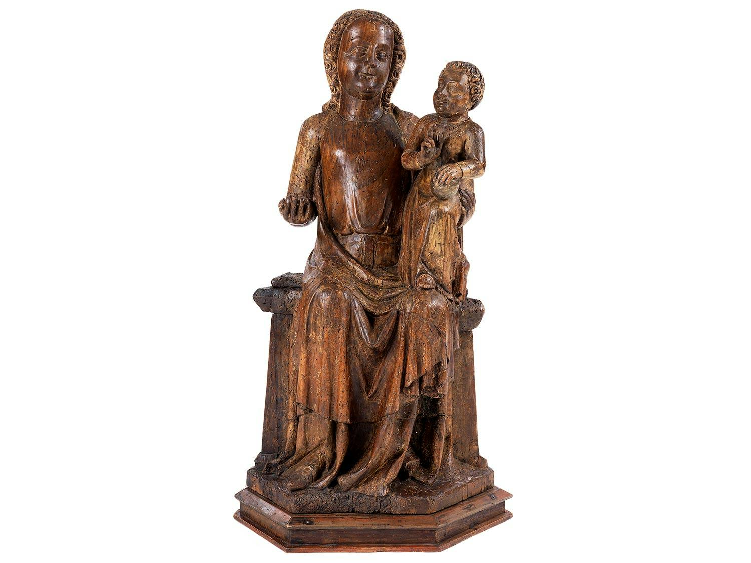 Frühgotische thronende Madonna mit Kind