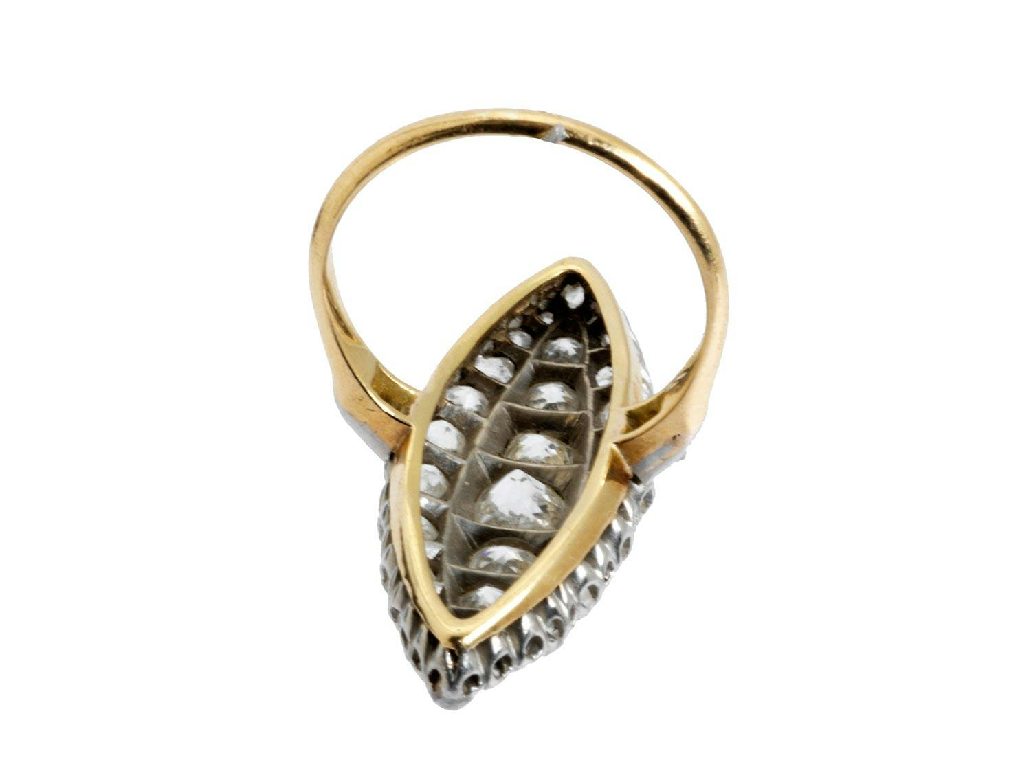 Detailabbildung: Antiker Diamant-Navettering