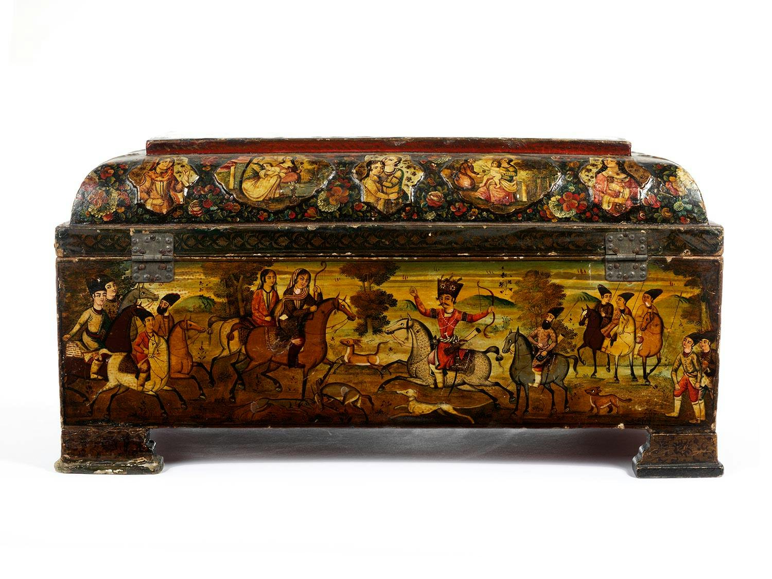 Detailabbildung: Seltene Quajar Schatulle