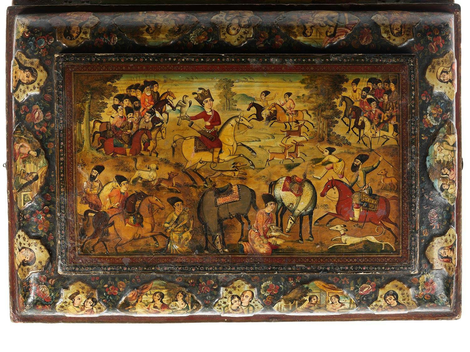 Detailabbildung: Seltene Quajar Schatulle