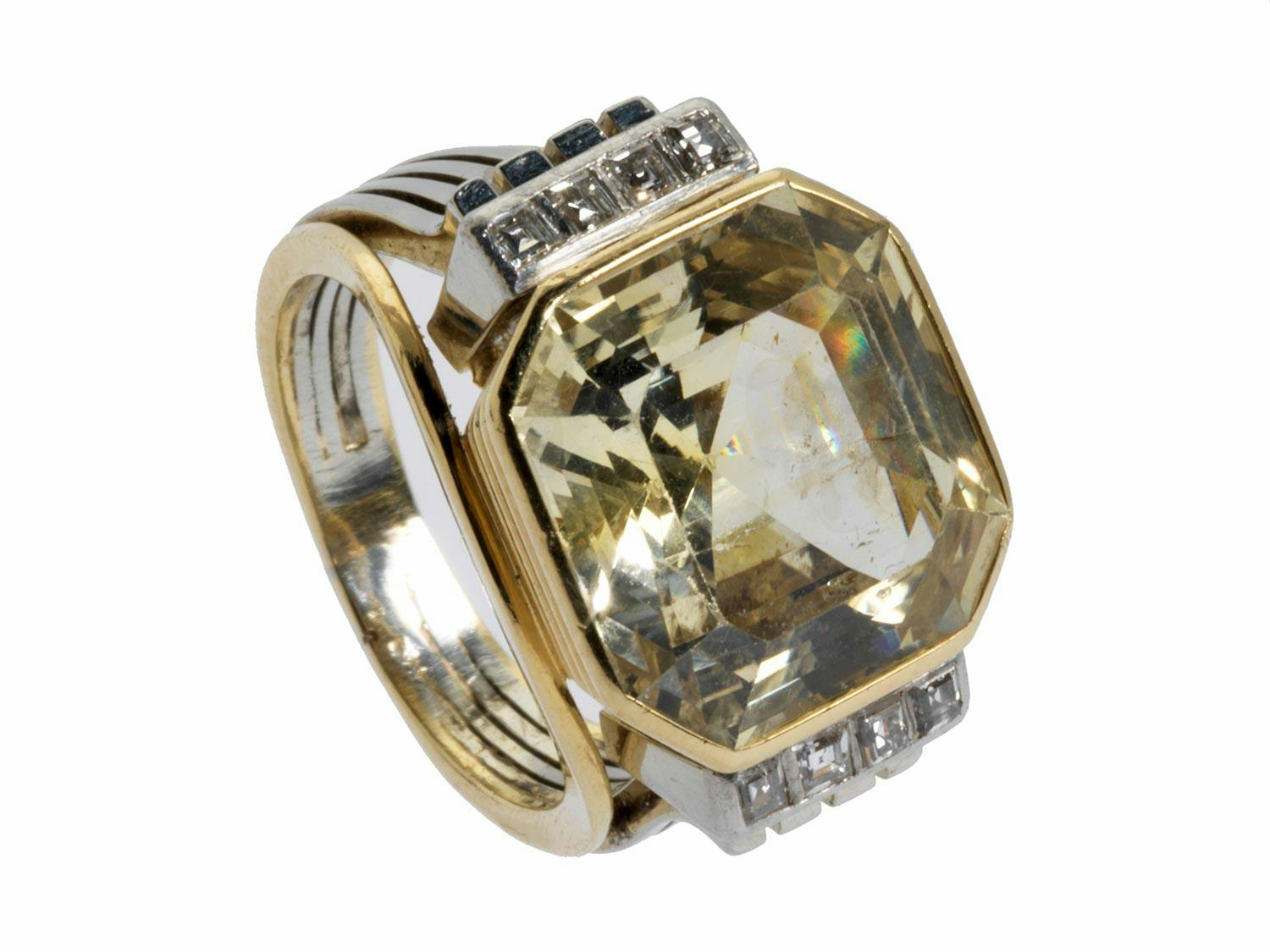 Gelber Saphir-Diamantring