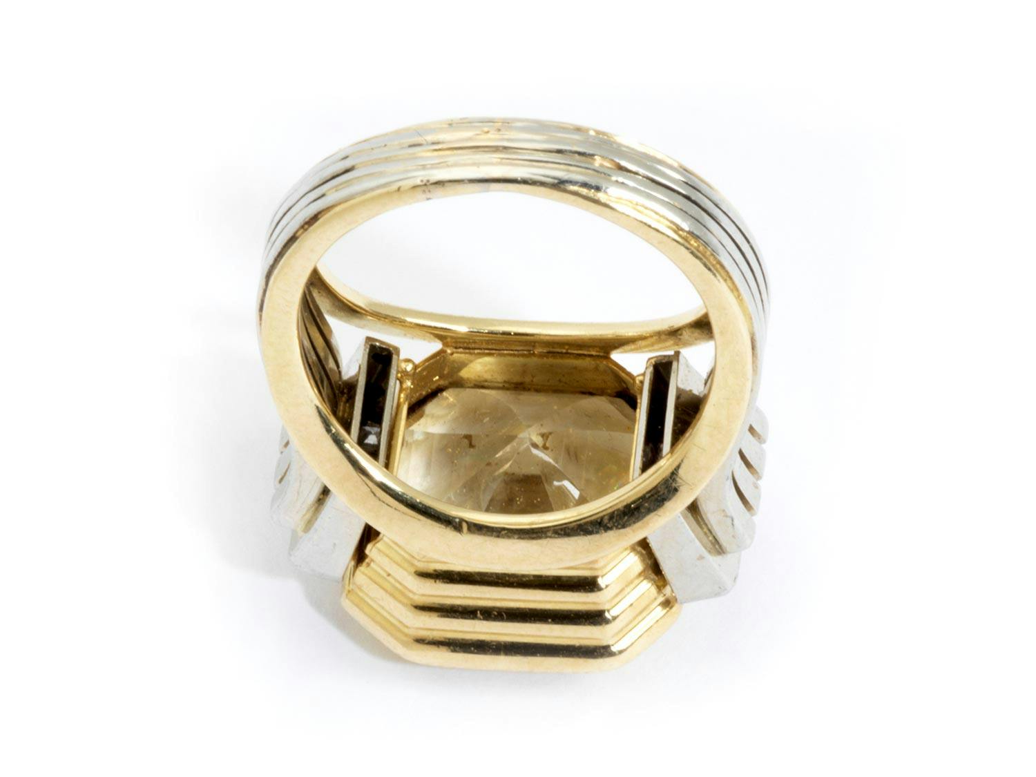 Detailabbildung: Gelber Saphir-Diamantring