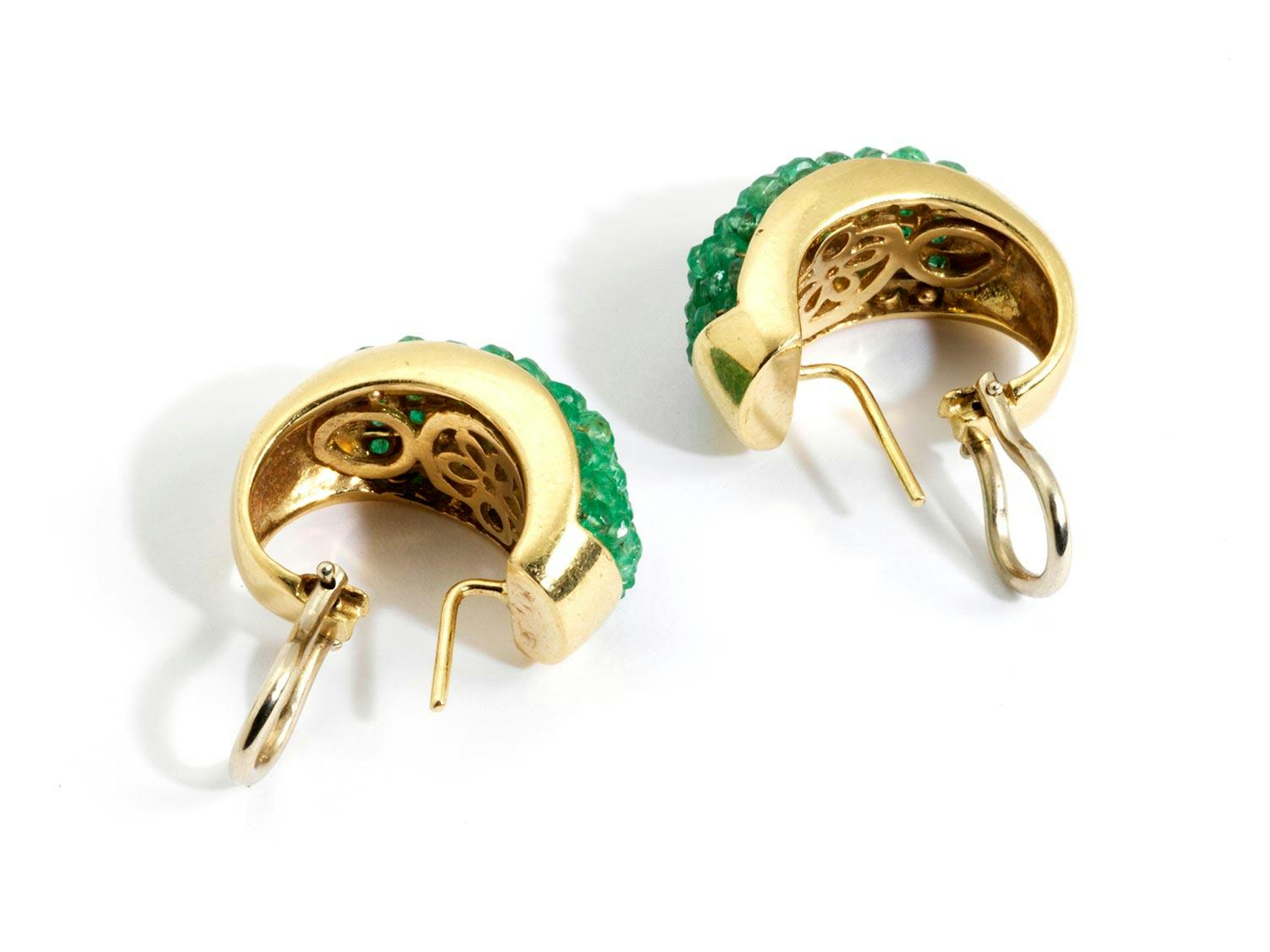 Detailabbildung: Halbkreolen mit Smaragdperlen-Besatz