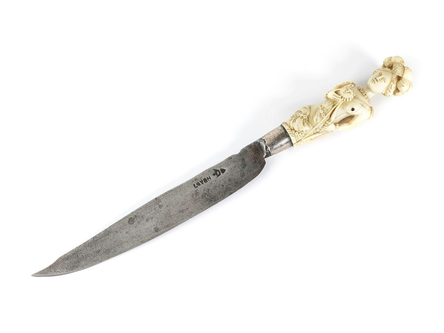 Messer mit figürlichem Elfenbeingriff
