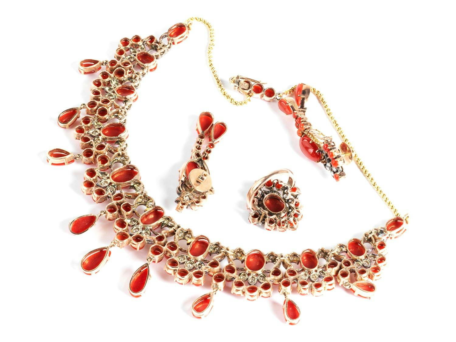 Detailabbildung: Korall-Diamant-Parure