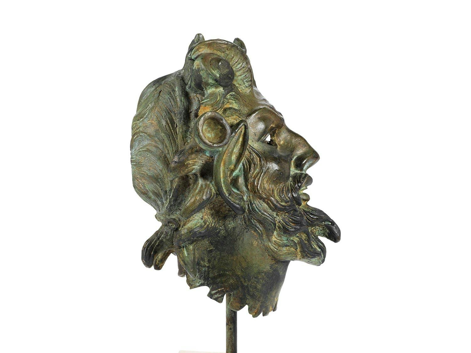 Detailabbildung: Satyrkopf in Bronze