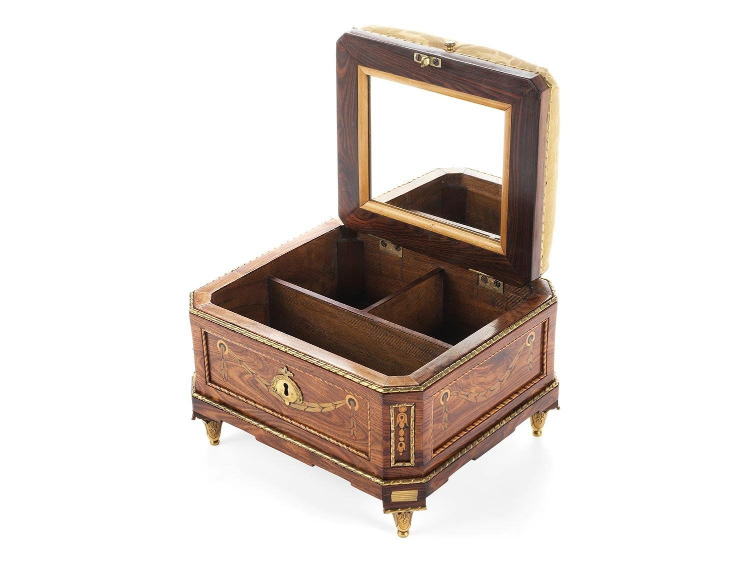 Detailabbildung: Seltenes Nähkästchen von Johann Gottlieb Fiedler, 1735 Liegnitz – nach 1818