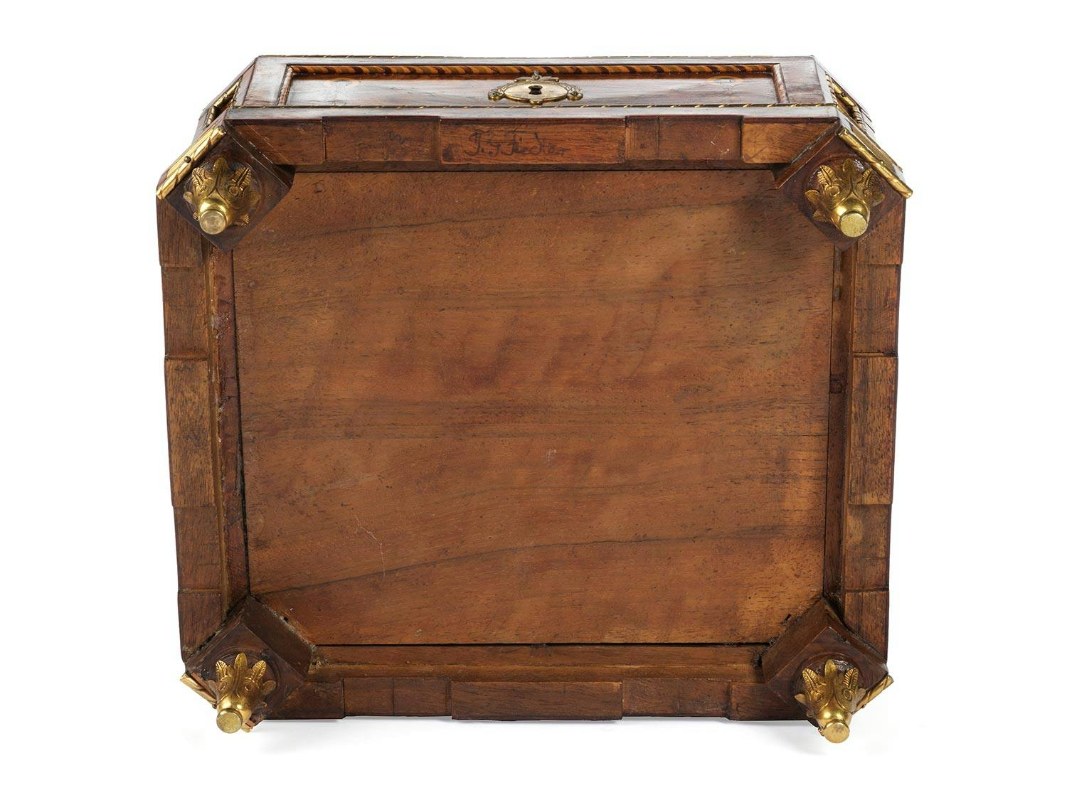 Detailabbildung: Seltenes Nähkästchen von Johann Gottlieb Fiedler, 1735 Liegnitz – nach 1818