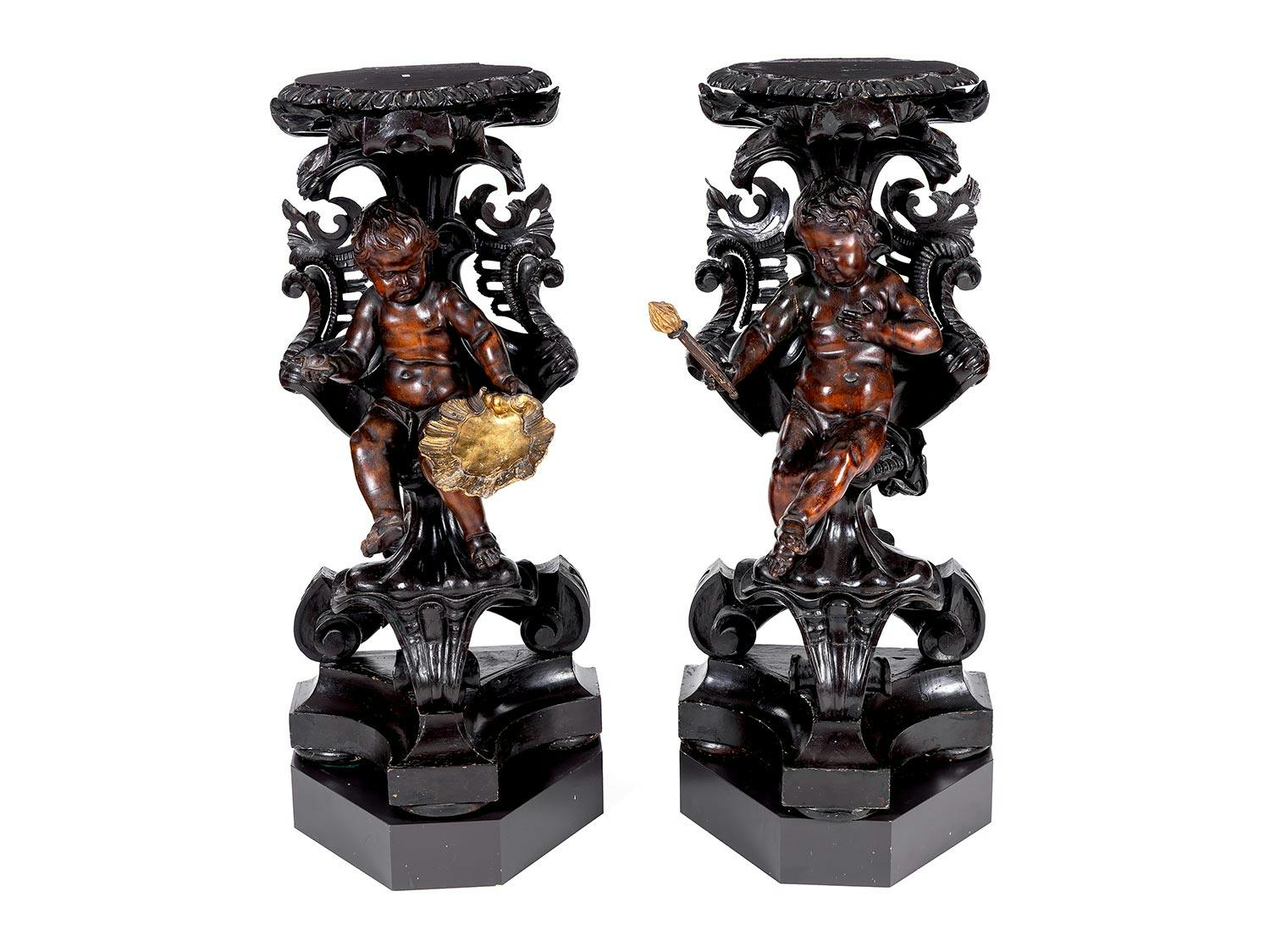 Detailabbildung: Paar figürliche Torchèren