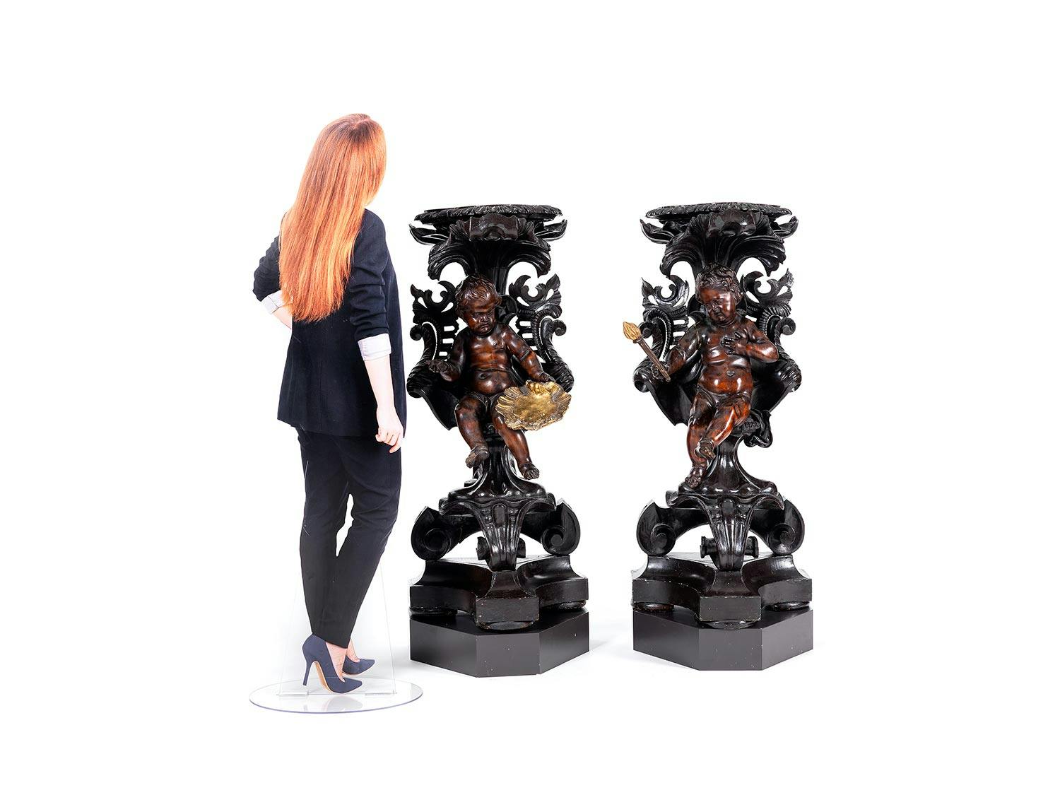 Detailabbildung: Paar figürliche Torchèren