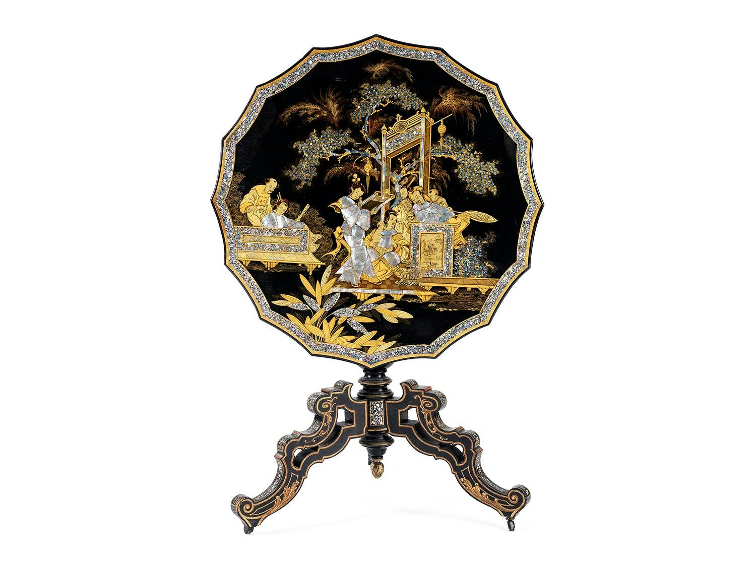 Detailabbildung: Salon Tisch mit Chinoiserien