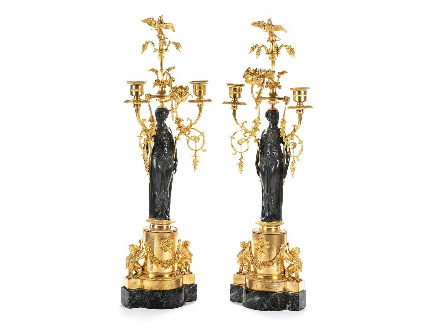 Paar Empire-Kandelaber