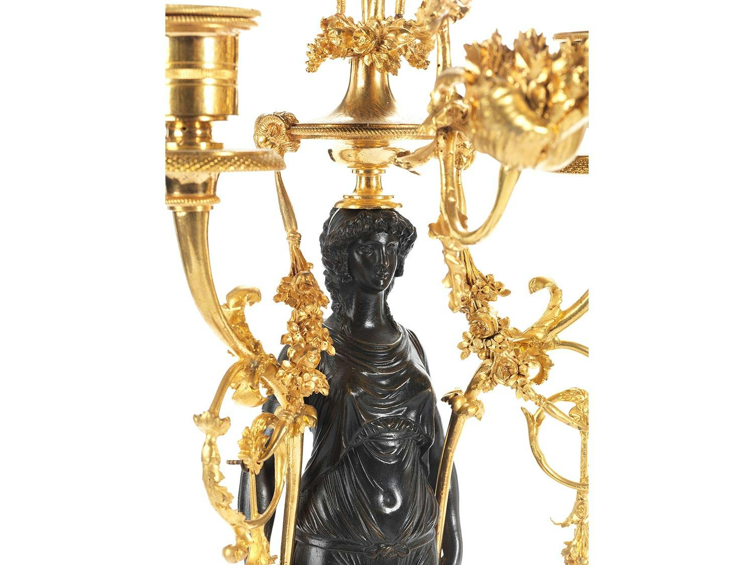 Detailabbildung: Paar Empire-Kandelaber