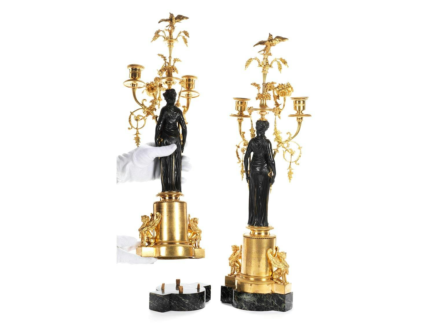 Detailabbildung: Paar Empire-Kandelaber