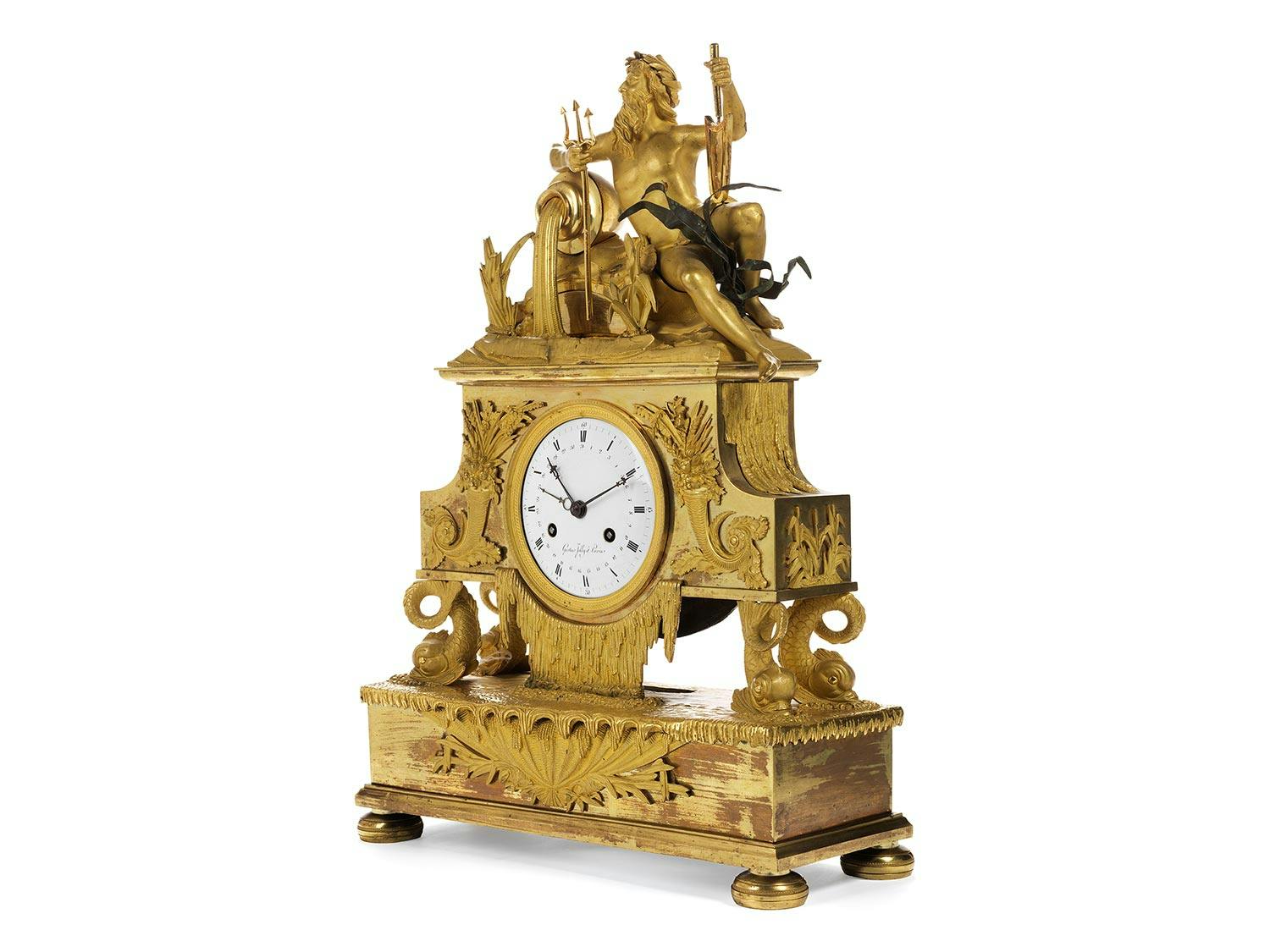 Detailabbildung: Französische Kaminuhr – Allegorie des Wassers