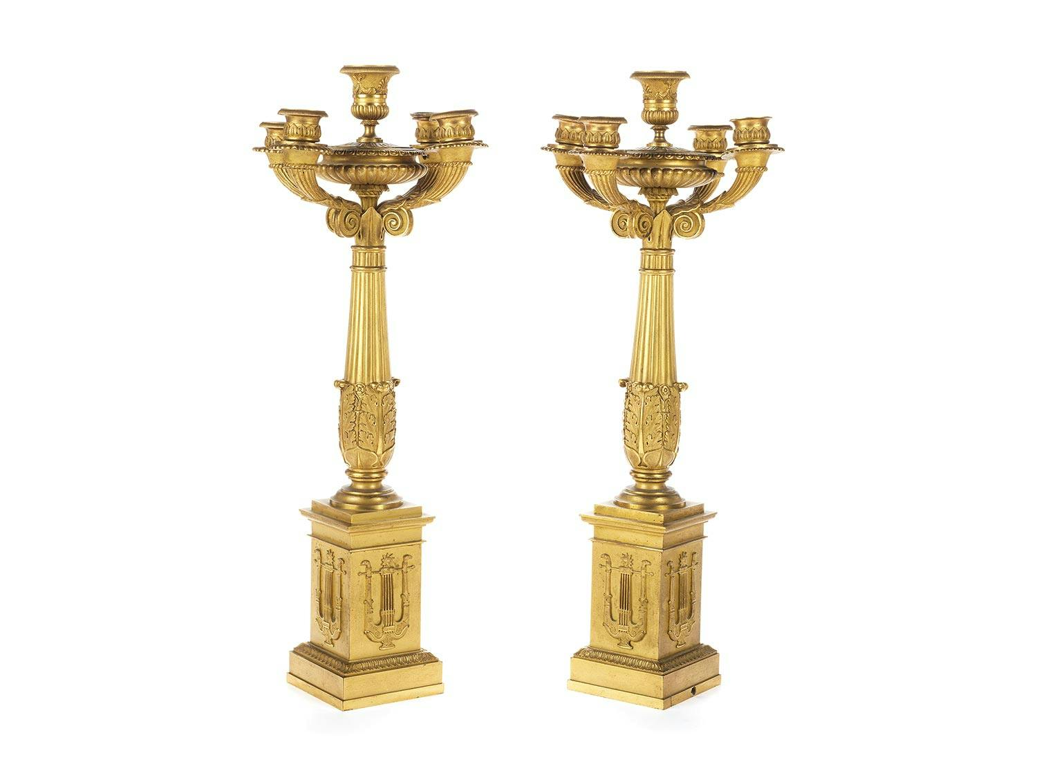Detailabbildung: Paar Empire-Kerzenleuchter