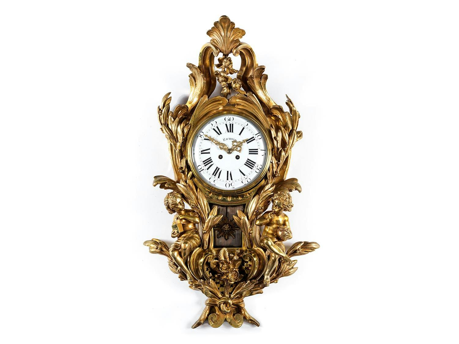 Carteluhr mit Kindern