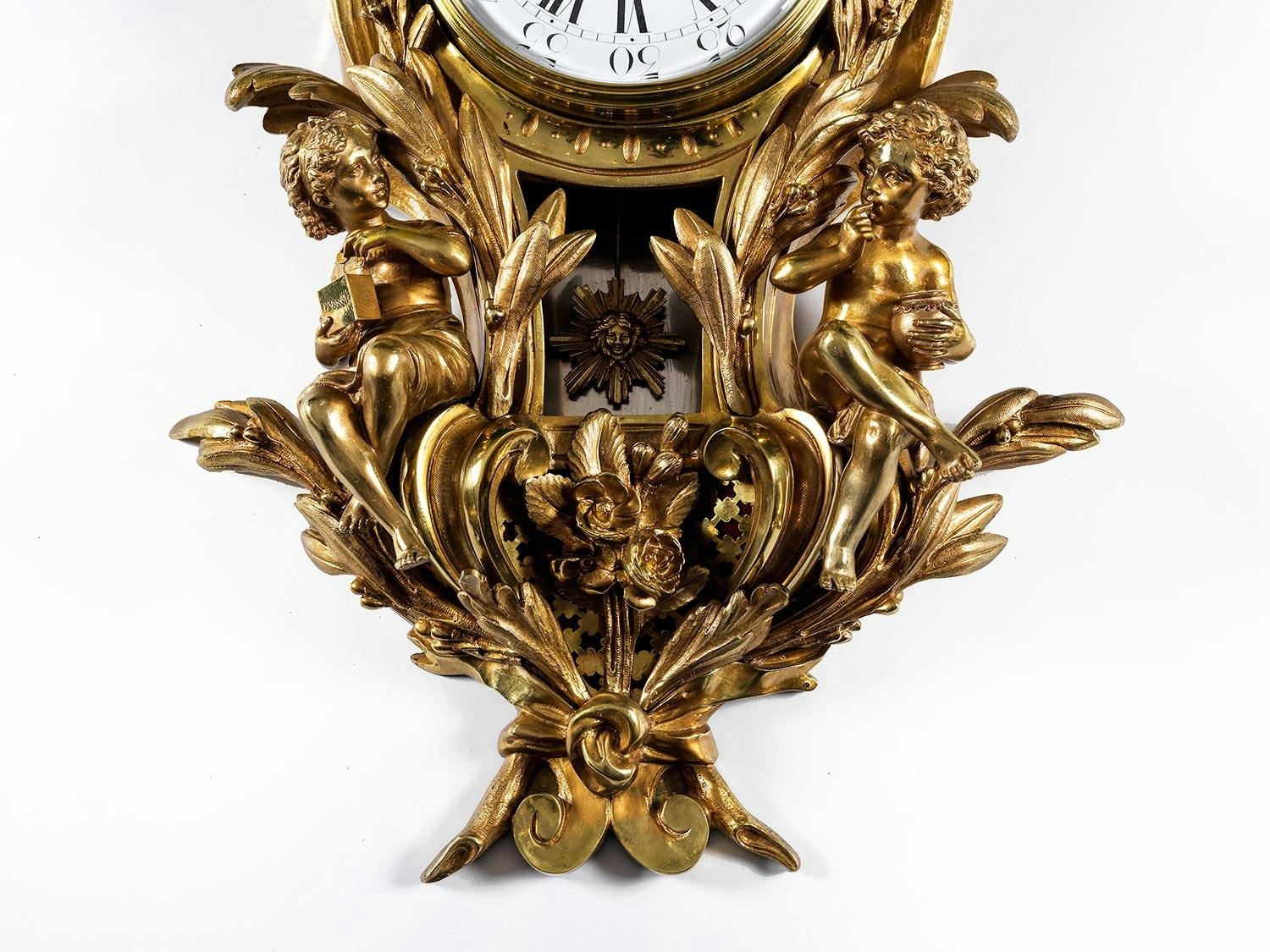 Detailabbildung: Carteluhr mit Kindern