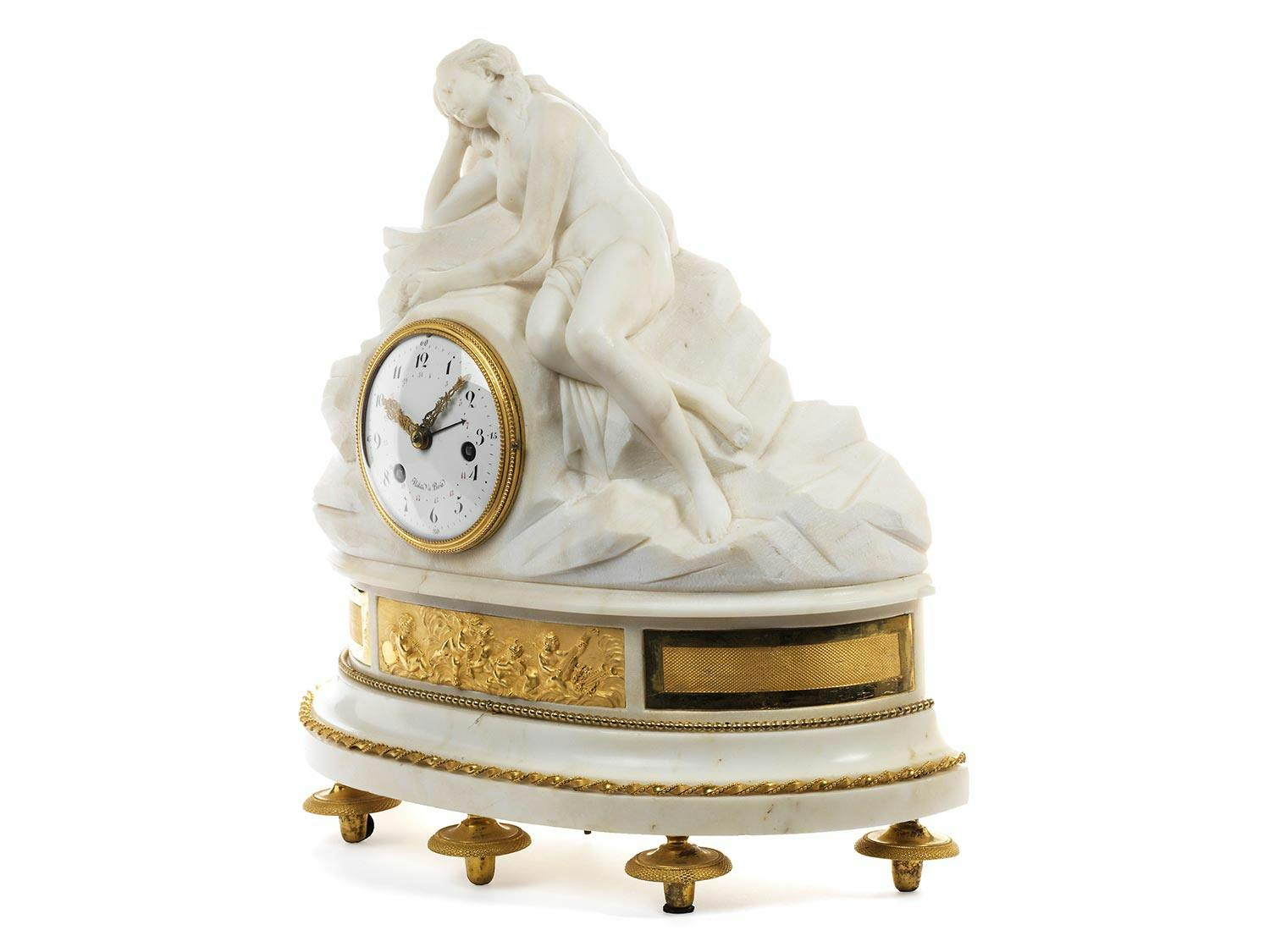 Detailabbildung: Französische Kaminuhr in Marmor