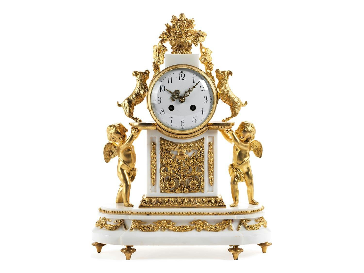 Elegante Kaminuhr im Louis XVI-Stil