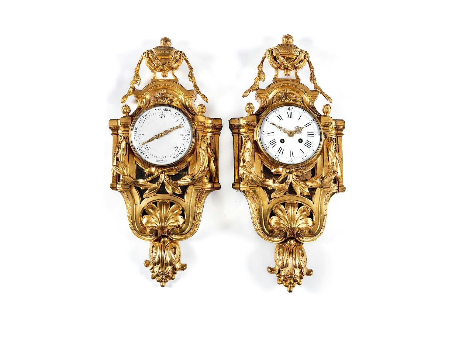 Carteluhr und Barometer im Louis XVI-Stil