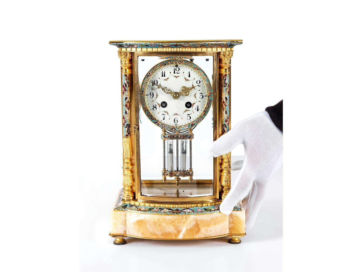 Detailabbildung: Cloisonné Kaminuhr