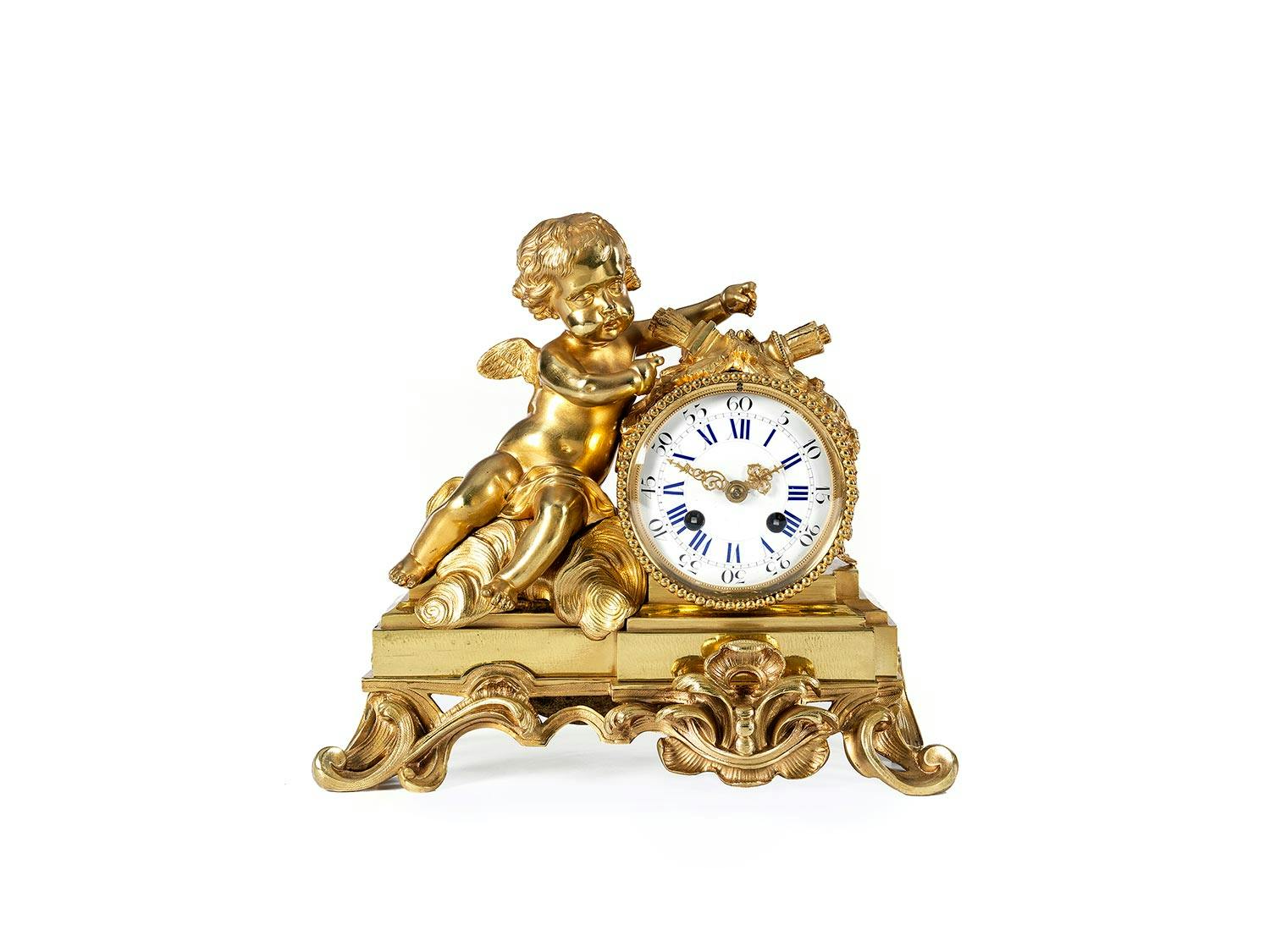 Kaminuhr mit Amorzier