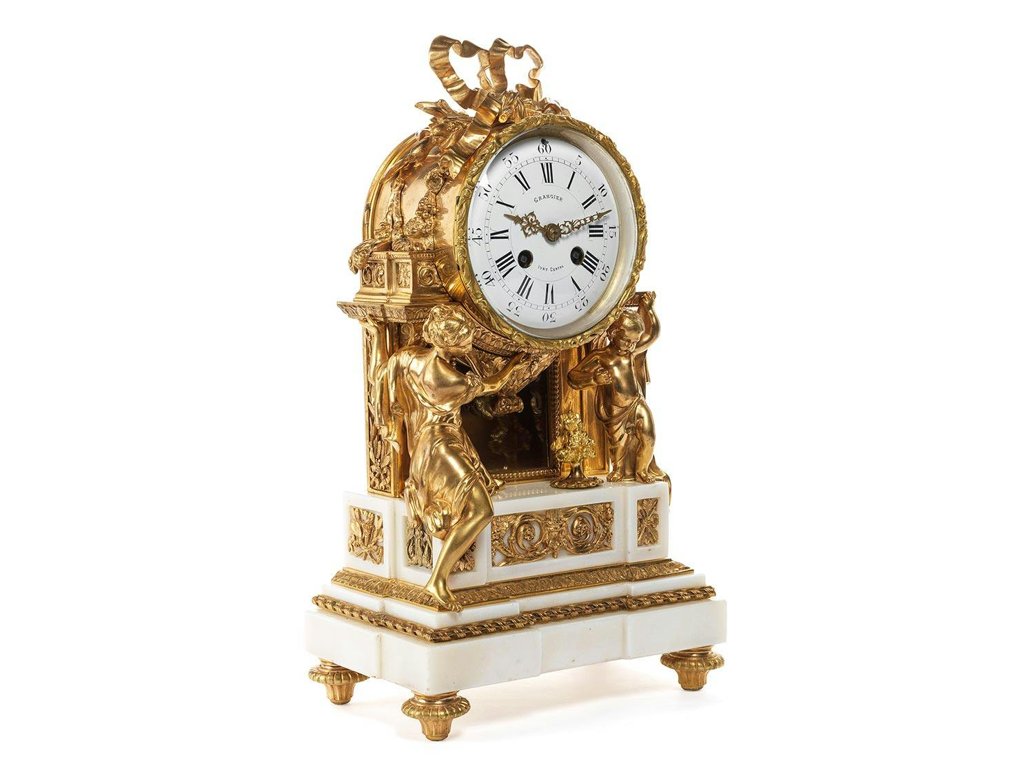 Französische Napoleon III-Kaminuhr von Granier