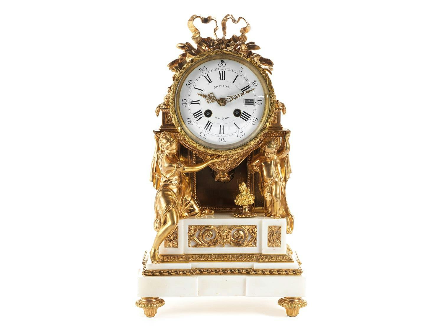 Detailabbildung: Französische Napoleon III-Kaminuhr von Granier