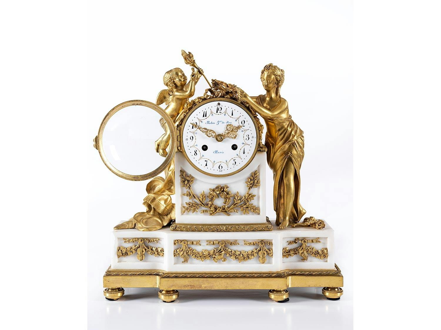 Detailabbildung: Pendule mit Amor und Flora