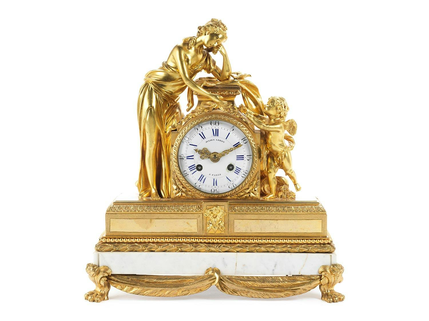 Detailabbildung: Vergoldete Kaminuhr